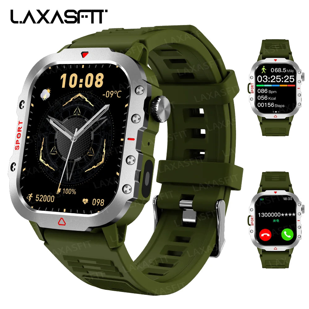 Smart Watch Bluetooth Voice Call Smart Watch with LED Flashlight Health Monitor Outdoor Sports Smart Watch