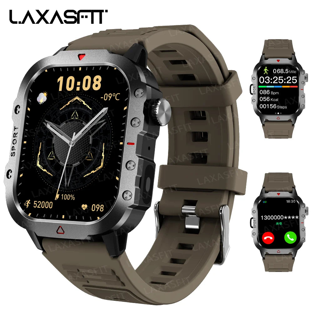 Smart Watch Bluetooth Voice Call Smart Watch with LED Flashlight Health Monitor Outdoor Sports Smart Watch